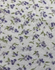 VTG Retro Cotton Flannel Fabric Purple Floral Print White 44” Wide x 6.3 Yards