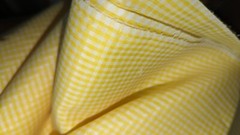 Yellow Gingham Fabric Yarn dyed woven Rayon Poly Yardage 122″ x 45″ w