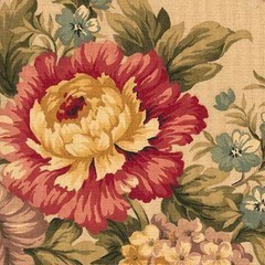 Vintage Mill Creek ANTIQUE Cotton Drapery Curtain Pillow Upholstery Fabric BTY