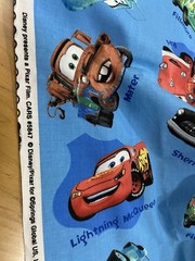 Disney Pixar CARS Movie Cotton Fabric Springs Global Blue Two Pieces 86” Total