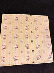 Vintage 1987 Sanrio Hello Kitty Handkerchief Made in Japan Yellow Cotton Rare