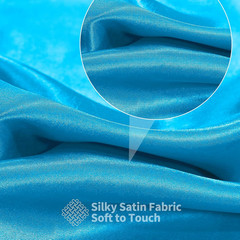 Aqua Blue Satin Fabric by the Yard, 3 Yard X 60 Inch Wide Silky Charmeuse Satin