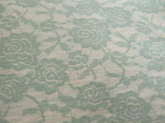 Lightweight Polyester Knit Fabric Rose Floral Mint Green on Green 1yd 33″ x 60