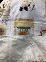 P KAUFMANN BEST IN SHOW IVORY BACKGROUND SHOW DOGS DRAPE OR FABRIC 51”W X 52″L