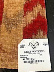 GREY WATKINS Bozeman in Paprika 12 3/8 x 14″ Chenille Chevron Fabric Sample