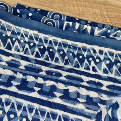 Hand Blocked Fabric Mughal India Textile Woven 60”X90” Central Cottage Emporium