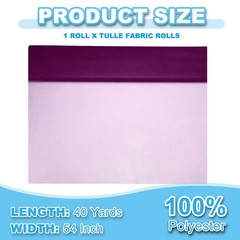 PATIKIL 100% Polyester Tulle Fabric Rolls, 54 Inch by 40 Yards Fabric Spool Tull