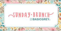 Moda SUNDAY BRUNCH 30758 16 Blue Green Circles BASIC GREY Quilt Fabric