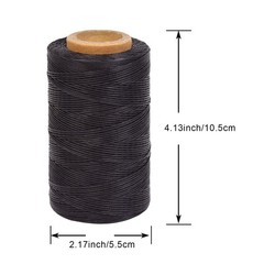 Waxed Thread 284 Yards 150D 0.8MM Leather Sewing 0.8 mm, Black