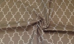 BRYANT GARDEN GATE CORNSILK TAN CREAM QUATREFOIL OUTDOOR FABRIC BY THE YARD 54″W