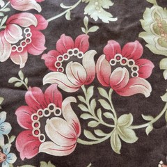 Shangri-la 3 Sisters Moda Asian Inspired Floral Brown Background Fabric 2.2yds