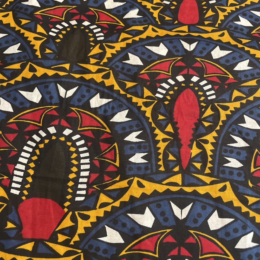 African Ethnic Print Fabric Cotton Yard x 44” New