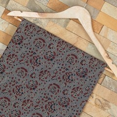 Gray Indian Hand Block Print Fabric Cotton Quilting Fabric For Sewing 1 Yard