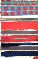 LOT OF APPROX. 43 WOOL / WOOL BLEND FABRIC PIECES / STRIPS