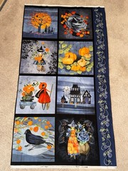 MODA Gothic Halloween COVEN 100% cotton fabric panel 24×44 – 8 blocks & border