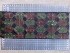 BTY Japanese Kimono Fabric Kasuri Patterns Black Brown Green Sewing Crafts