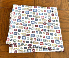 Mine & Yours 1997 Fabric Spectrix Beige Background Rectangles One Yard Vintage