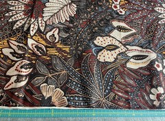 Vintage 1979 House ‘n Home – Boho / Tiki screenprint fabric – 49″ x 52″
