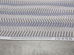 2 Yds Quilting Cotton Fabric Herringbone Pattern Cream Gray Blue-Tint JOANN
