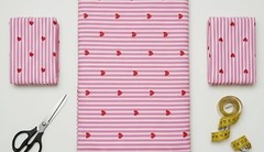 Indian Hand Block Pink Steiped Cotton Fabric By Yard For Casual Dress Sewing