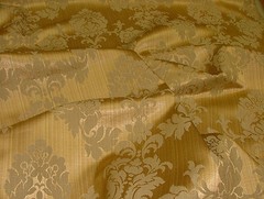 Antique Gold Madagascar Designer Curtain Brocade Damask Upholstery Cotton Fabric