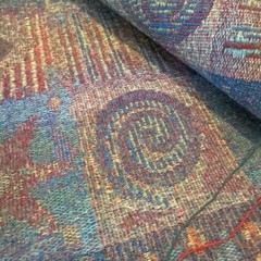 Orange Squares Mid-Century Modern Upholstery Fabric Retro 2 1/4yard x 56