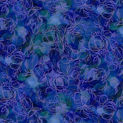 P&B Textiles Painted Sea by Amy Tieman PSEA5944 DV Dark Violet Flowing Cotton