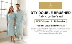 DTY Double Brushed Jersey Knit Fabric by the Yard 4-Way Stretch Poly Spandex