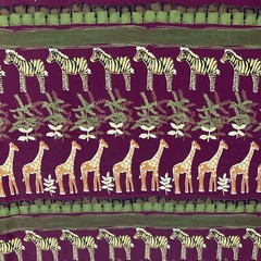 New African Hi Fashion Fabrics 5 yds MuuMuu Kaftan Giraffes Zebras Poly Rayon