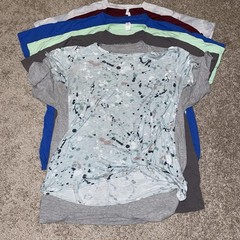 Cotton Blend Fabric Lot 11 Misc Short Long Sleeve Shirts Tops Sewing Craft