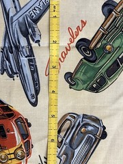 ROUTE 66 Travel SOUVENIR Pennants CARS Road Signs COTTON FABRIC Lot 4 pieces
