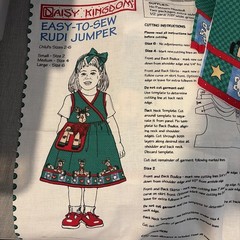 Daisy Kingdom Easy To Sew Rudi Jumper Dress Child’s Size 2-6 cut Panel 1998