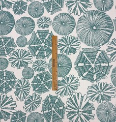 LACEFIELD DESIGNS SEA URCHIN TEAL BLUE SEASHELL MULTIUSE FABRIC BY THE YARD 57″W
