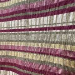 Red Tan Striped Fabric 7.5 Yards Total 44″ Wide Woven Upholstery 2 Pieces READ!!