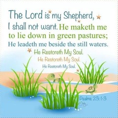 6″ X 6″ Panel Psalm 23 Jody Houghton Bible Verse Cotton Fabric Panel M404.28