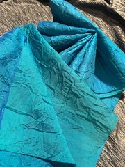 Crushed Turquoise Sheer Fabric, Double Sided 18″ X 3 Yards