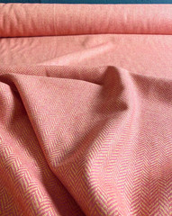 Herringbone Wool Coating in BUBBLE GUM PINK & WARM GOLD 62″ Wide By the Yard