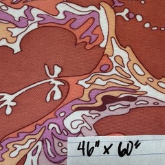 Vtg Lot 3 Patterns Polyester Material Double Knit Stretch Fabric Retro 4+ Yds