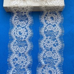 3 Yards Bright White Eyelash French Lace Trim for Sewing/Crafts/Bridal/3.5″ Wide