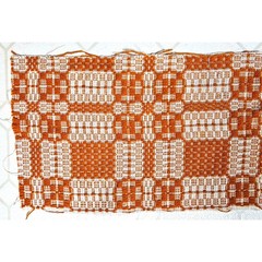 Vintage Coverlet Piece Craft Bright Orange Woven Fall Crafting Pumpkin