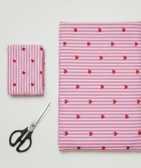 Indian Hand Block Pink Steiped Cotton Fabric By Yard For Casual Dress Sewing