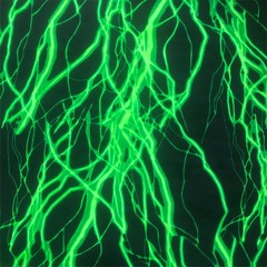 Poly Spandex Fabric Swimwear Material- Green Black lightning design- 18 x 59 in.