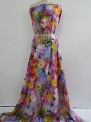 By Yard Digital Print Viscose Fabric Dress Material Rose Floral Poplin