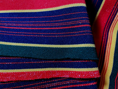 Bright and Pretty Vintage Colorful Striped Woven Sewing Fabric 2 Yds x 60″