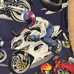 Vintage Alexander Henry Fabric Sport Bike Motorcycle 43 X 33”