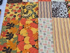 33 Sandy Gervais Moda Pumpkins Gone Wild Fat Quarters + 2 Panels OOP
