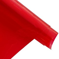 16×48 Inch Red 12 Gauge Clear Tinted Plastic Vinyl See Through Fabric Roll