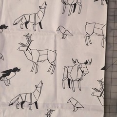 Ikea of Sweden Fabric 1 Yard Black White Origami Animal Print Asa Ekstrom 2008