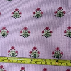Bolt Of Ribbed Knit Fabric 52in Wide And ~7.5 Yards Pink Floral Spring Design