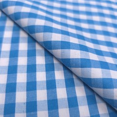 1/4″ TURQUOISE BLUE GINGHAM PRINT POLY COTTON FABRIC CHECK 58″ BY THE YARD